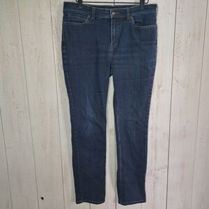 Normcore Americana Duluth Trading Co Women's Blue Dark Wash Bootcut Jeans 12x31